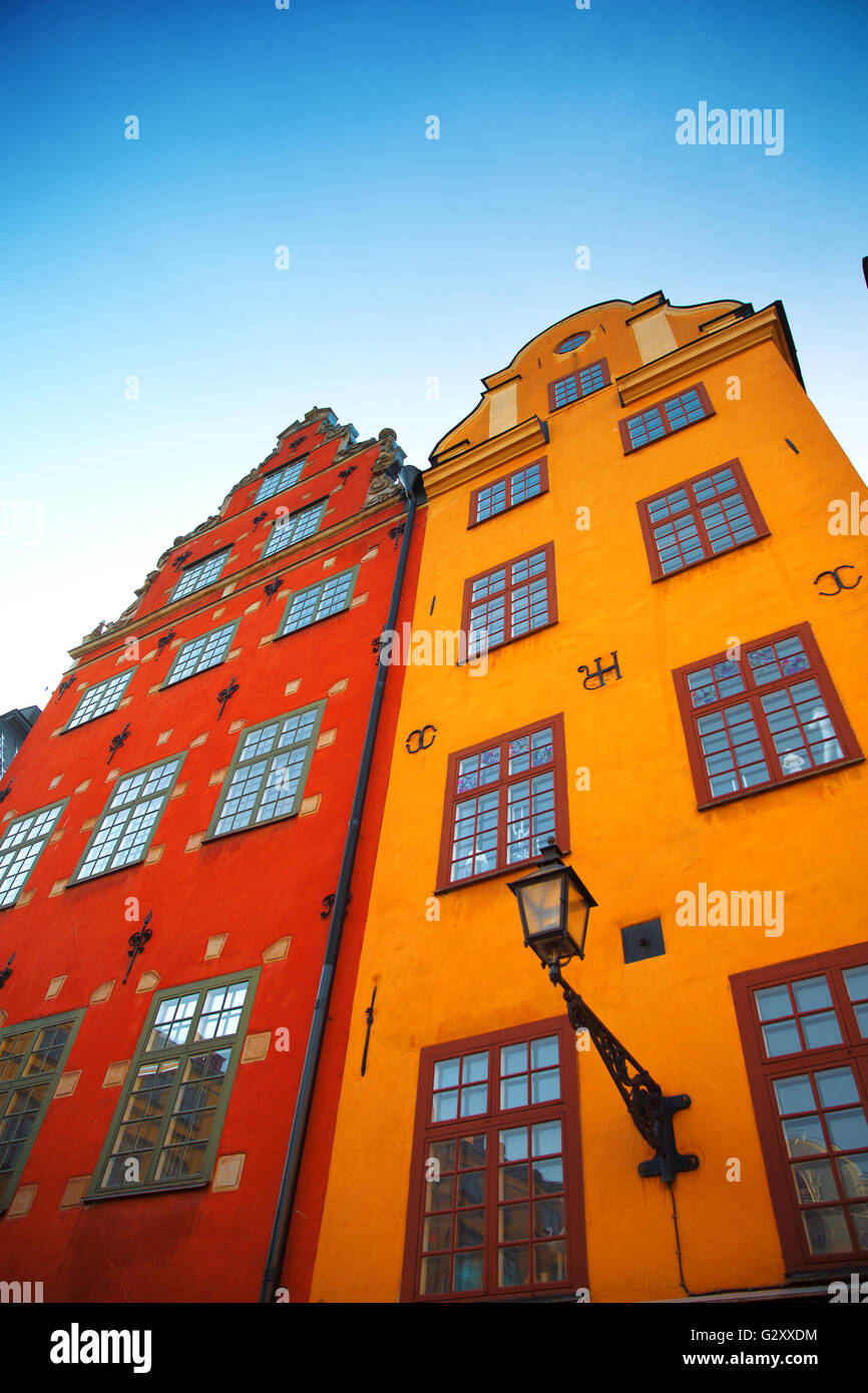 Stortorget in Gamla Stan, Stockholm Schweden statt. Stockfoto