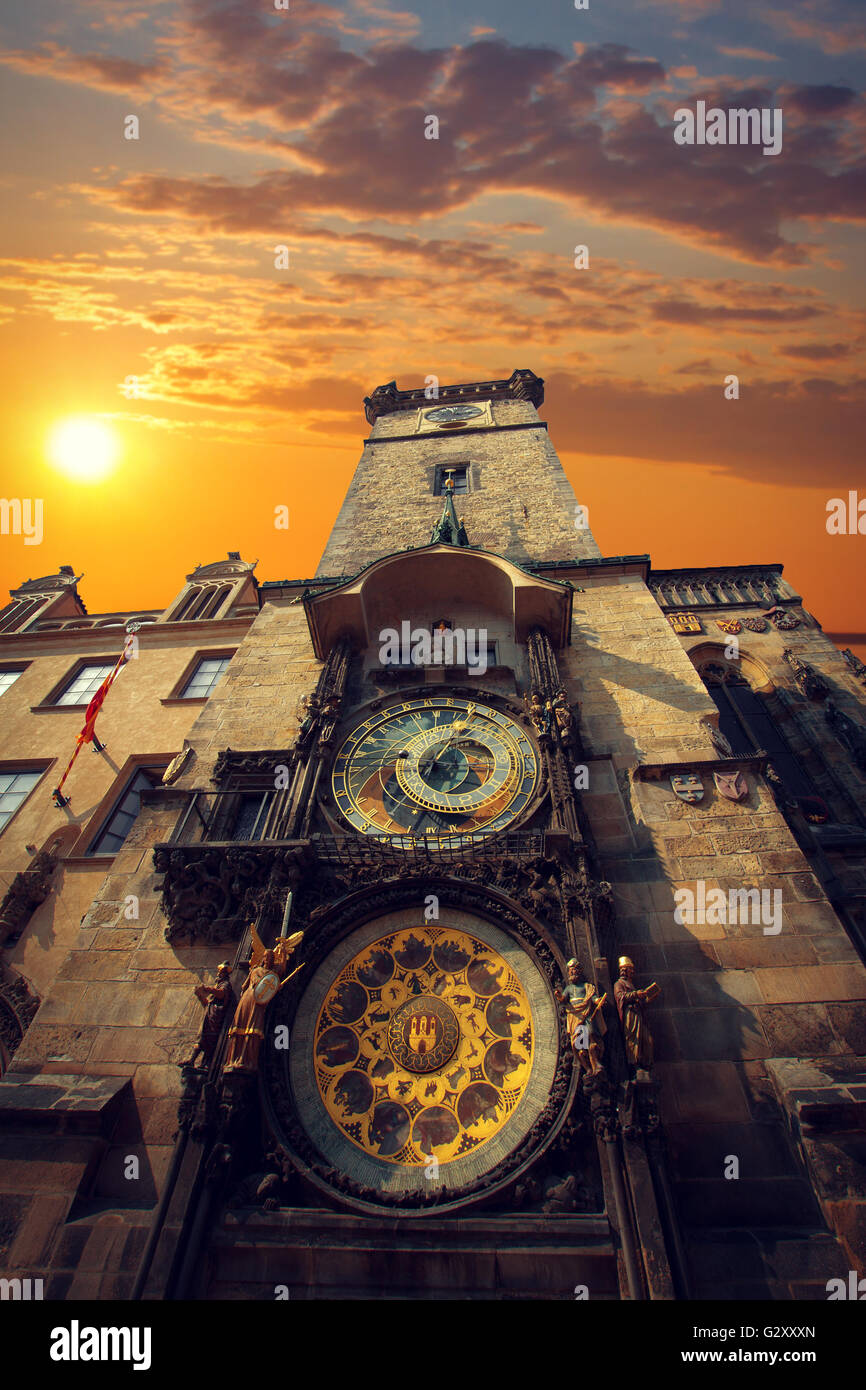 Mystische und geheimnisvolle Stadt in Europa. Prag durch die Augen der Vögel Stockfoto