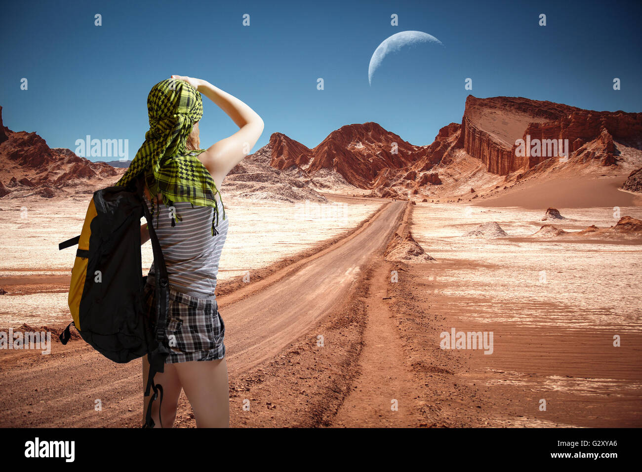 Touristen in das Tal des Mondes - Atacama-Wüste - Chile Stockfoto