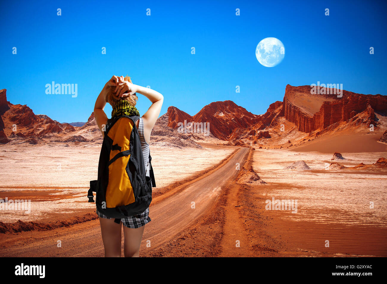 Touristen in das Tal des Mondes - Atacama-Wüste - Chile Stockfoto