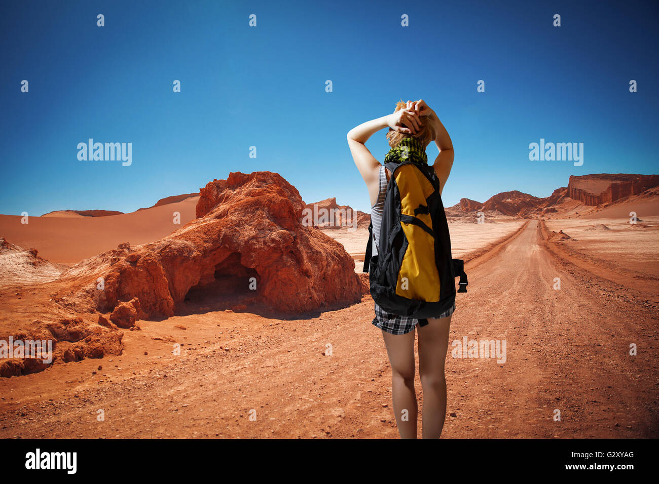 Touristen in das Tal des Mondes - Atacama-Wüste - Chile Stockfoto