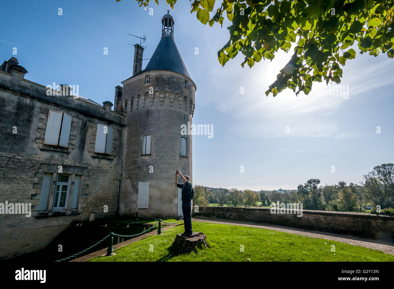 Jonzac Chateau im Südwesten Frankreichs. Stockfoto