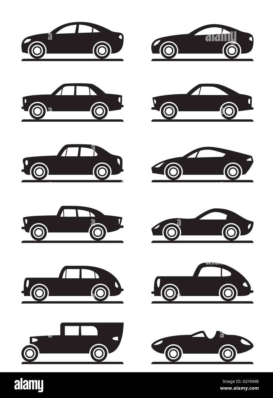 Moderne und Vintage Cars - Vektor-illustration Stock Vektor