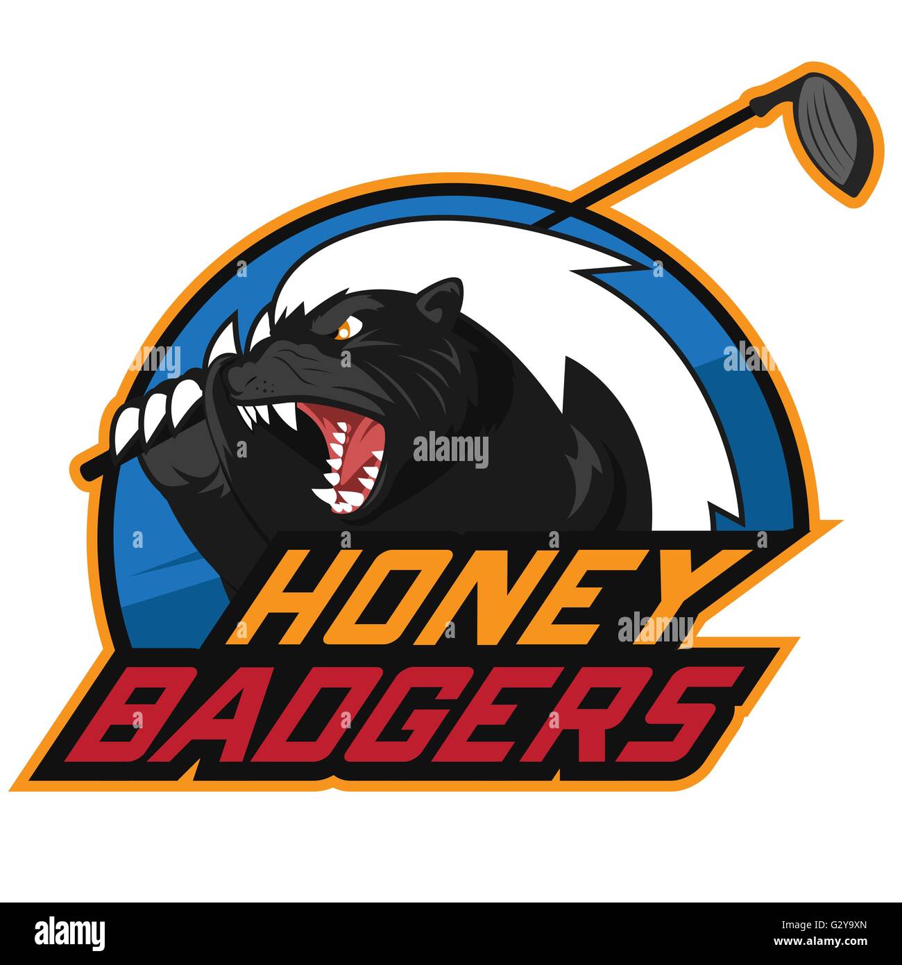 Honigdachs Golf Maskottchen Stock Vektor