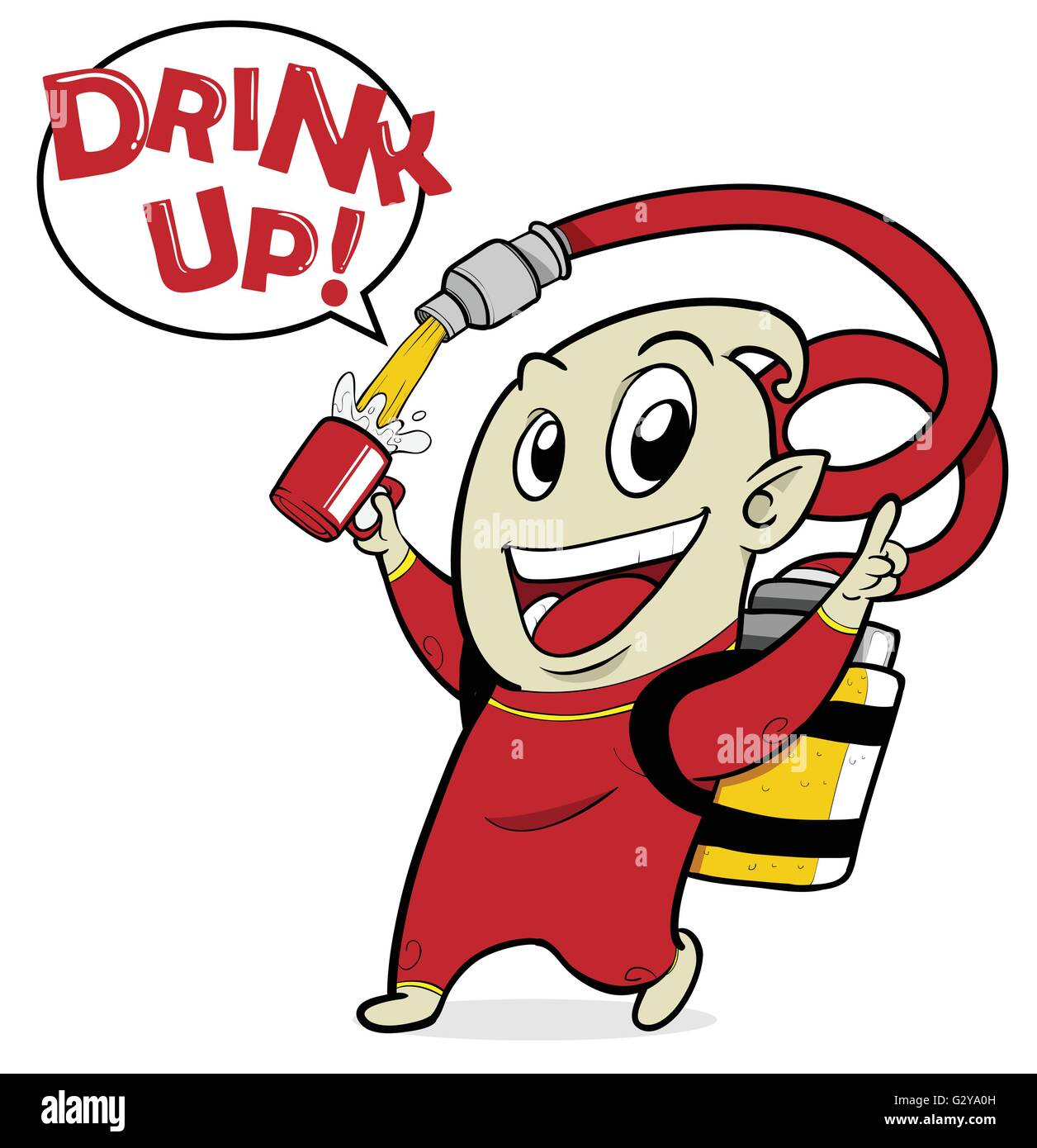 Maskottchen Alien trinken Stock Vektor
