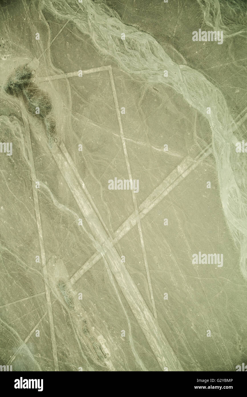 Geheimnisvollen Nazca-Linien auf Wüste in Peru, Südamerika Stockfoto