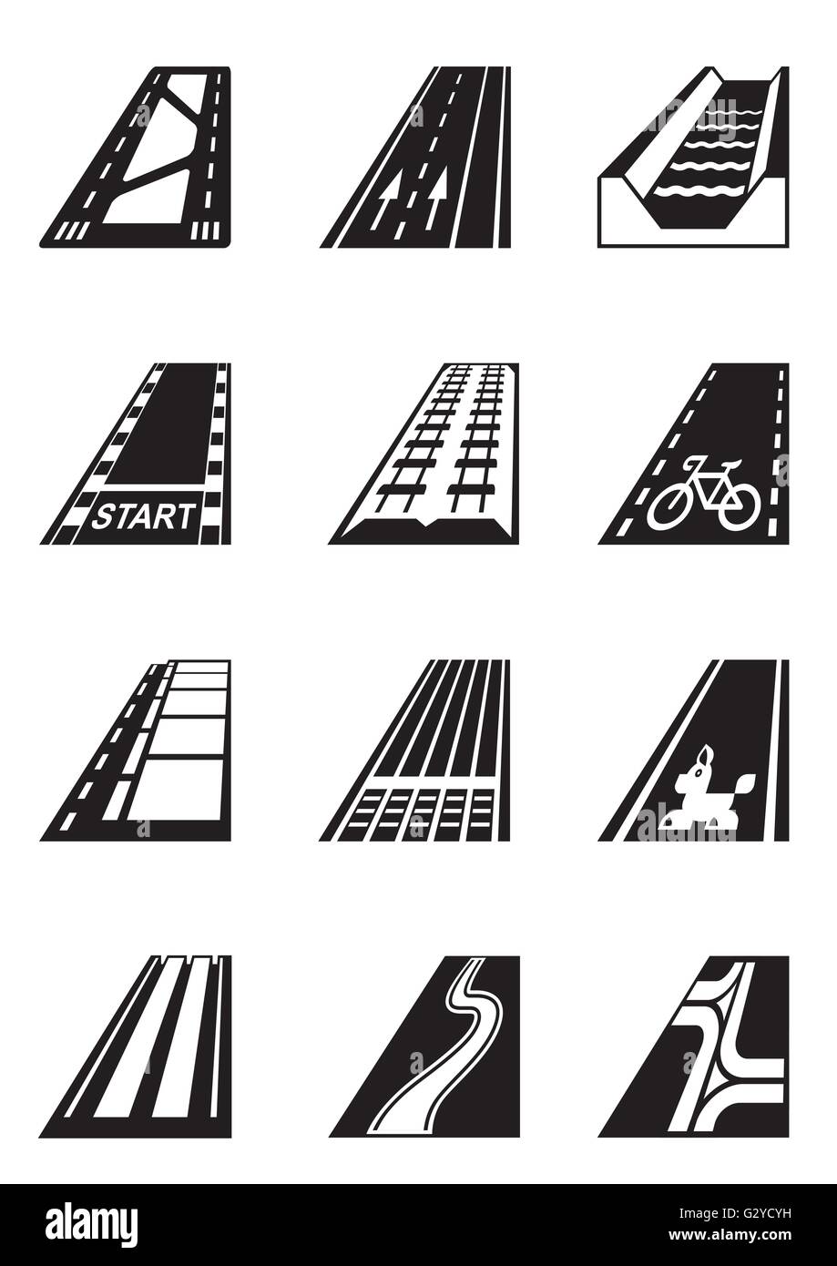 Verschiedene Arten von Straßen - Vektor-illustration Stock Vektor