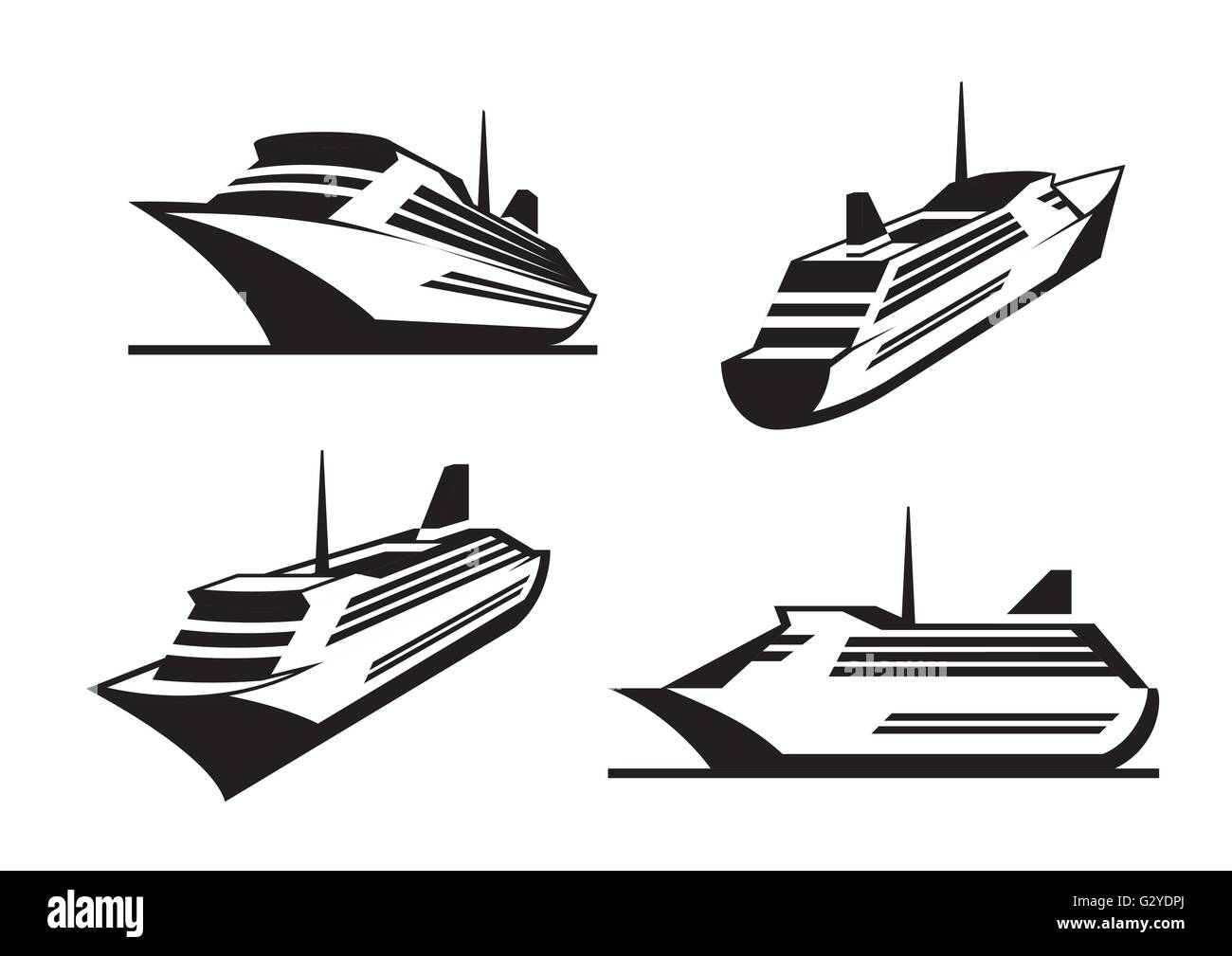 Kreuzfahrtschiffe in Sicht - Vektor-illustration Stock Vektor