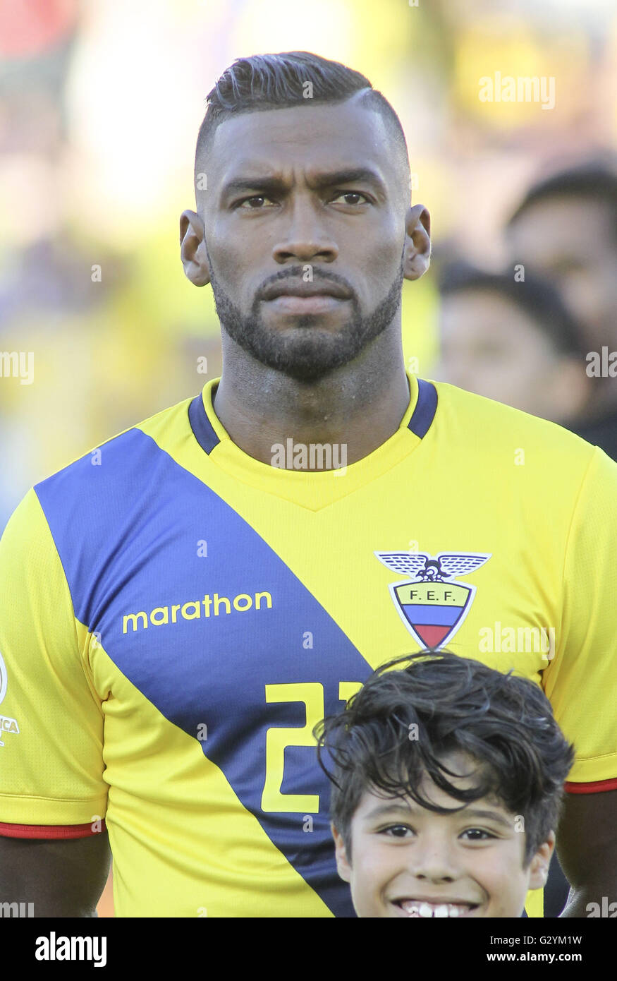 Los Angeles, Kalifornien, USA. 4. Juni 2016. Ecuador-Torhüter Alexander Dominguez #22 in einer Copa America Fussball match zwischen Brasilien und Ecuador in der Rose Bowl in Pasadena, Kalifornien, 4. Juni 2016. © Ringo Chiu/ZUMA Draht/Alamy Live-Nachrichten Stockfoto