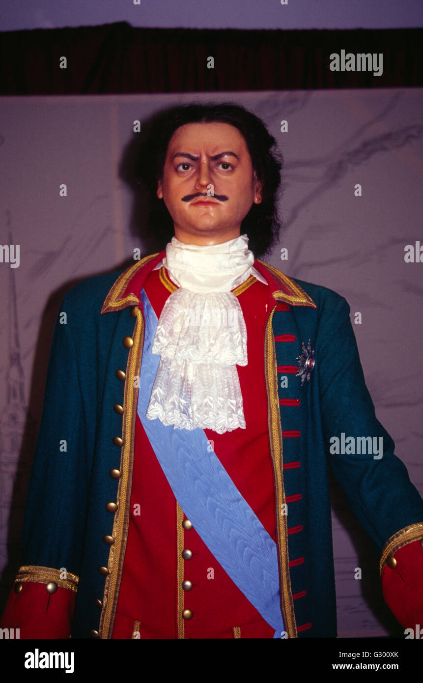 Wachsfigurenkabinett Russland Peter der Grosse Zar / Zar peter der große Stockfoto