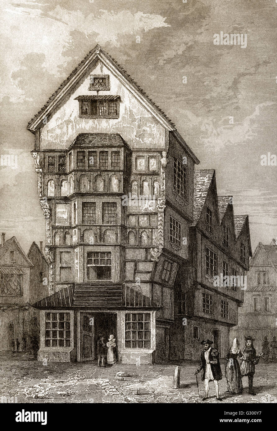 Haus, England des 16. Jahrhunderts Stockfoto