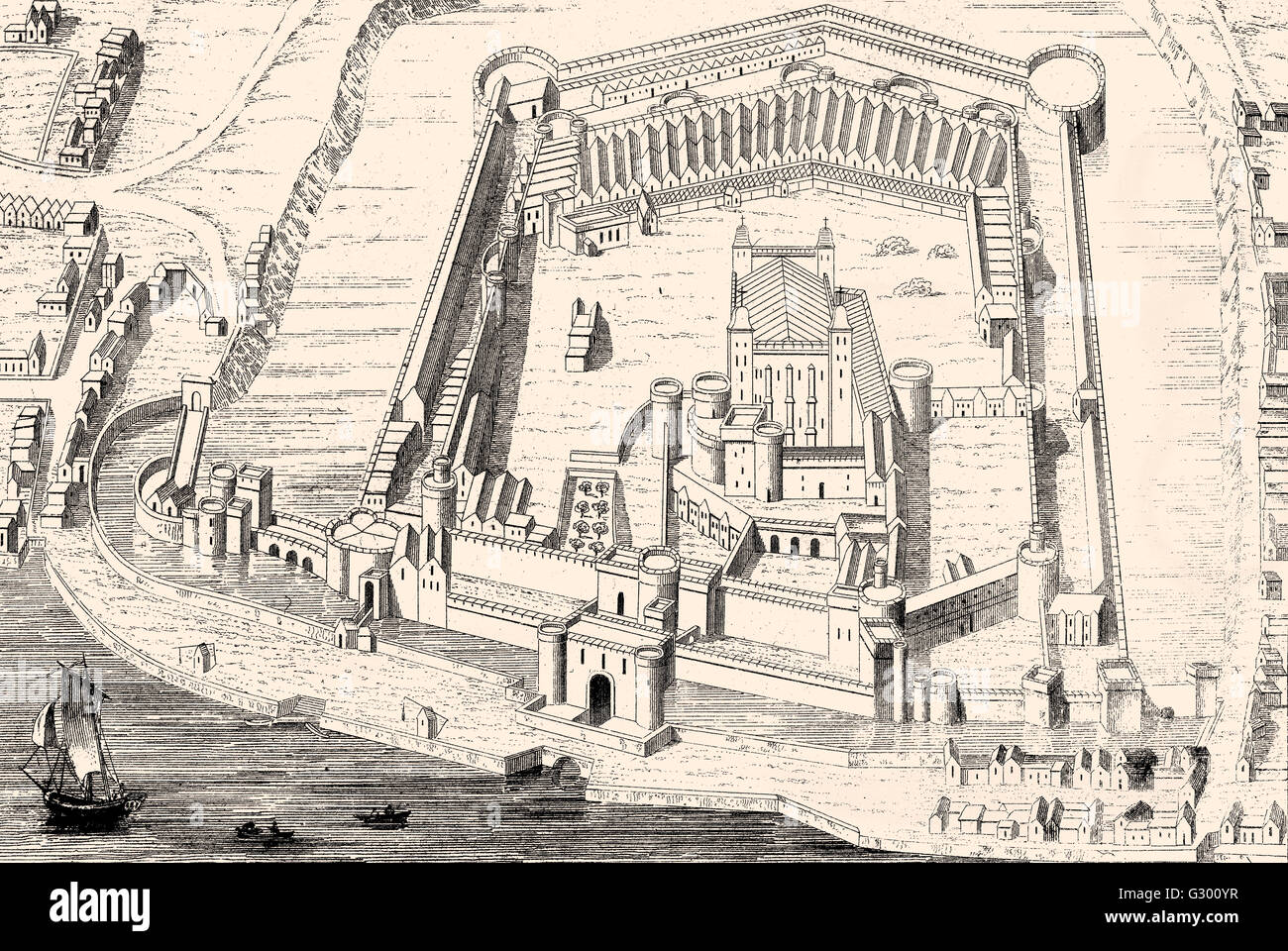 Tower of London, ihrer Majestät königlicher Palast und Festung, eine historische Burg befindet sich am nördlichen Ufer der Themse im cen Stockfoto