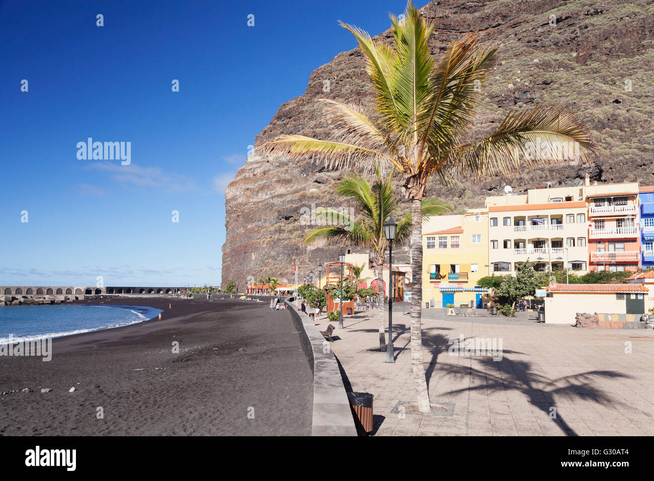 Strand von Puerto de Tazacorte, La Palma, Kanarische Inseln, Spanien, Atlantik, Europa Stockfoto