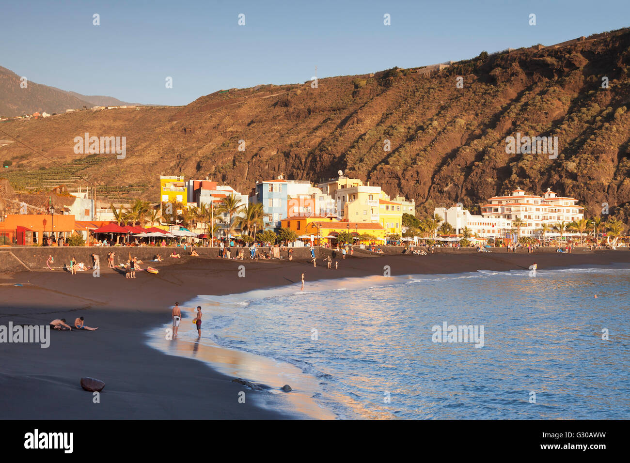 Playa del Puerto Beach, Puerto de Tazacorte, La Palma, Kanarische Inseln, Spanien, Atlantik, Europa Stockfoto