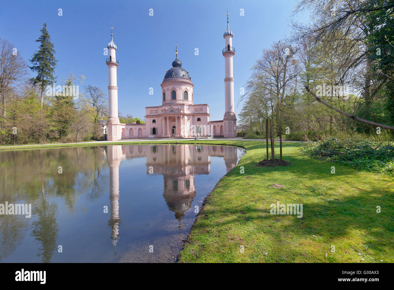 Moschee im Schlossgarten, Schloss Schwetzingen Schloss, Schwetzingen, Baden-Württemberg, Deutschland, Europa Stockfoto
