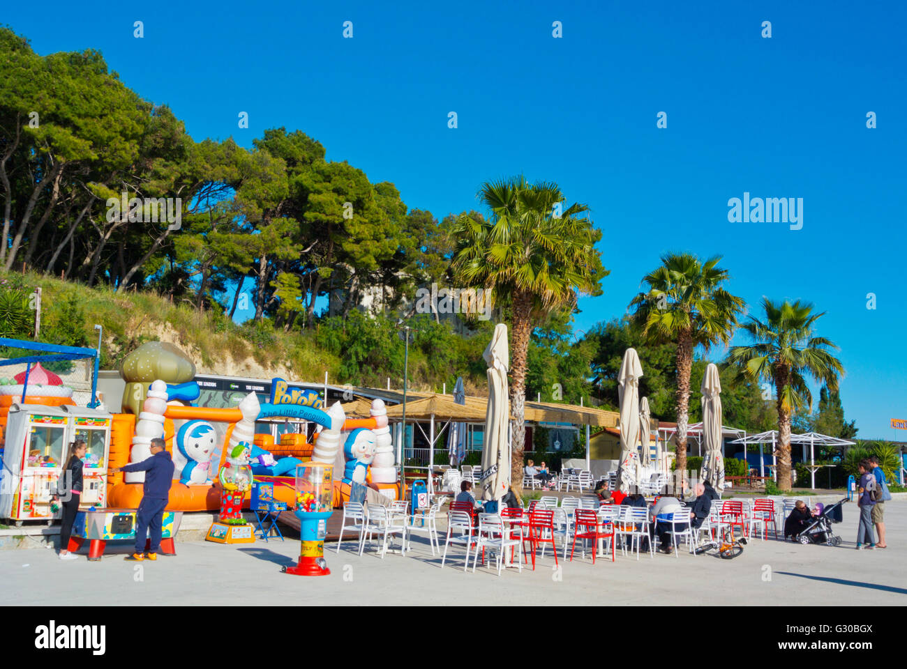 Setaliste Petra Preradovica, Strandpromenade, Bacvice, Split, Dalmatien, Kroatien Stockfoto