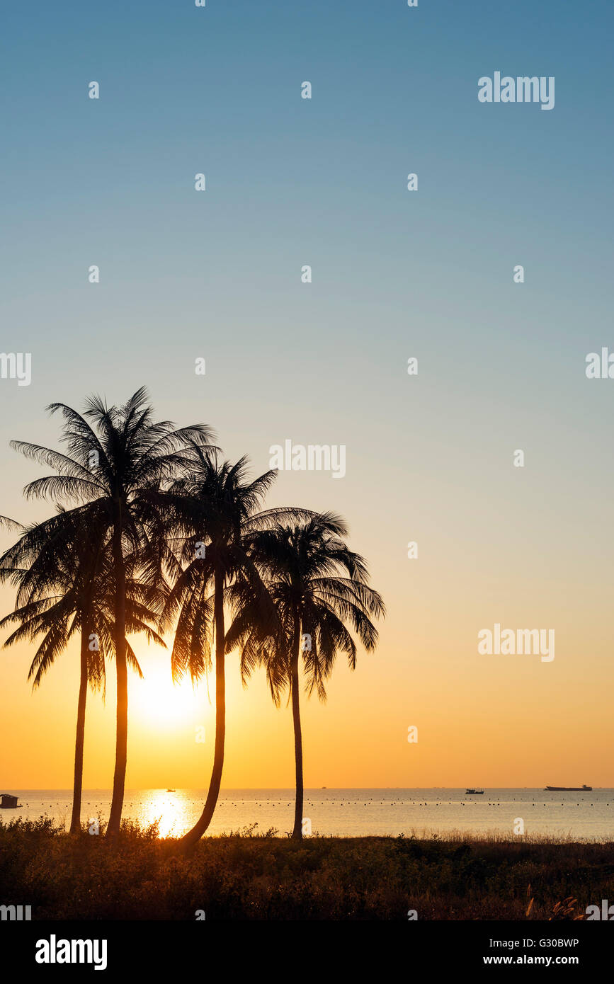 Sonnenuntergang am Long Beach, Insel Phu Quoc, Vietnam, Indochina, Südostasien, Asien Stockfoto