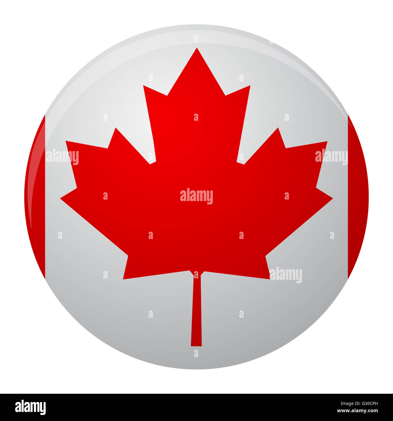 Cananda Flaggensymbol flach. Symbol für Kanada Land und Vector Zeichen Nation kanadische Abbildung Stockfoto