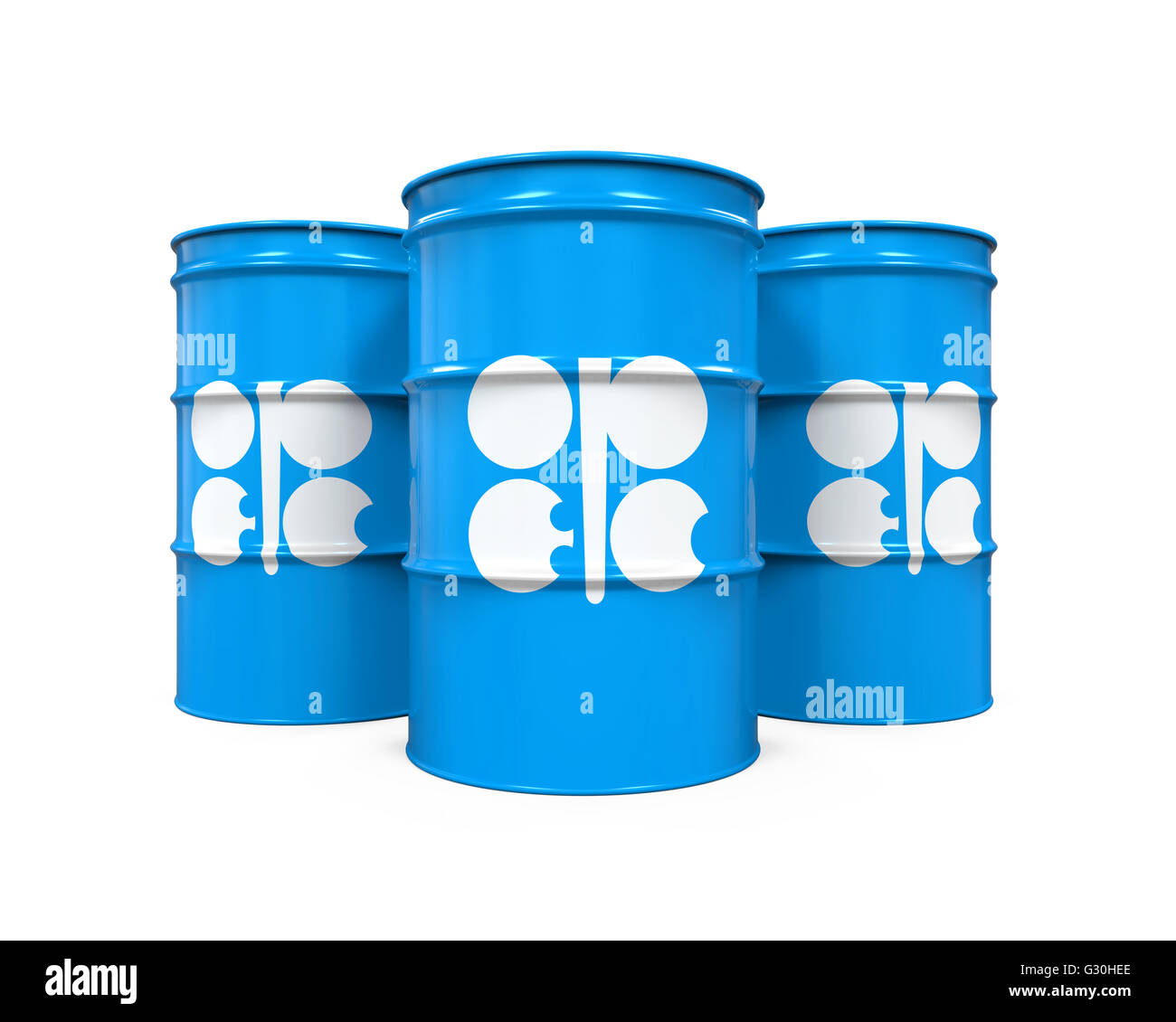 OPEC-Flagge Barrel Erdöl Stockfoto