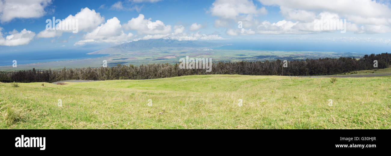 Blick auf die Ebene zwischen Kahului und Maalaea Bay Stockfoto