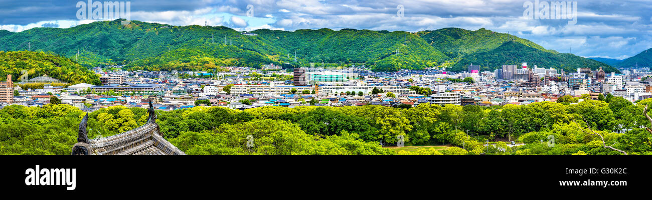 Ansicht von Himeji Stadt von der Burg - Japan Stockfoto