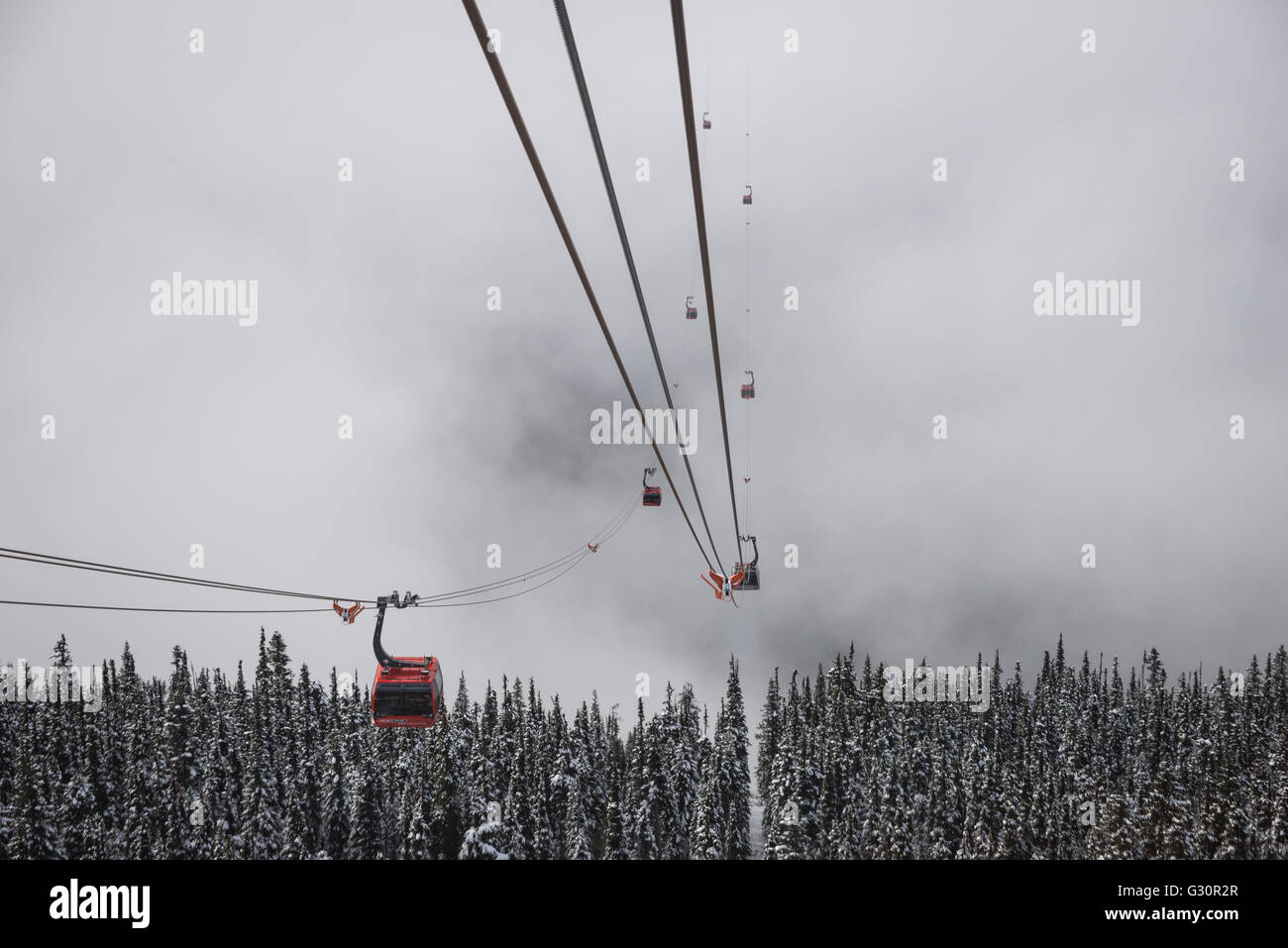 Der weltweit größte kostenlose Span Gondel in Whistler, Kanada Stockfoto