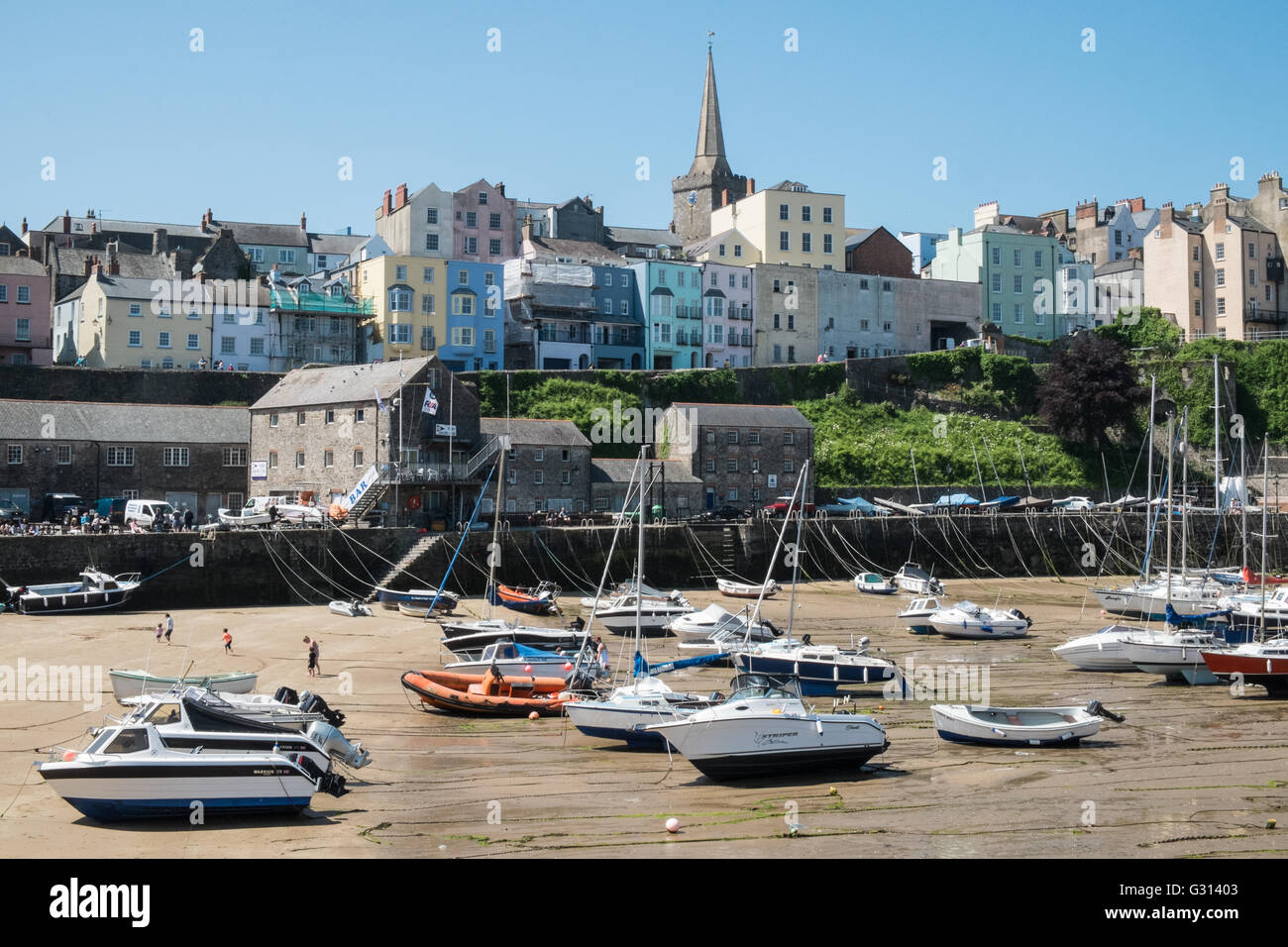 An der Küste resort Stadt Tenby, Pembrokeshire, West Wales,Wales,U.K.UK,Europe. Stockfoto