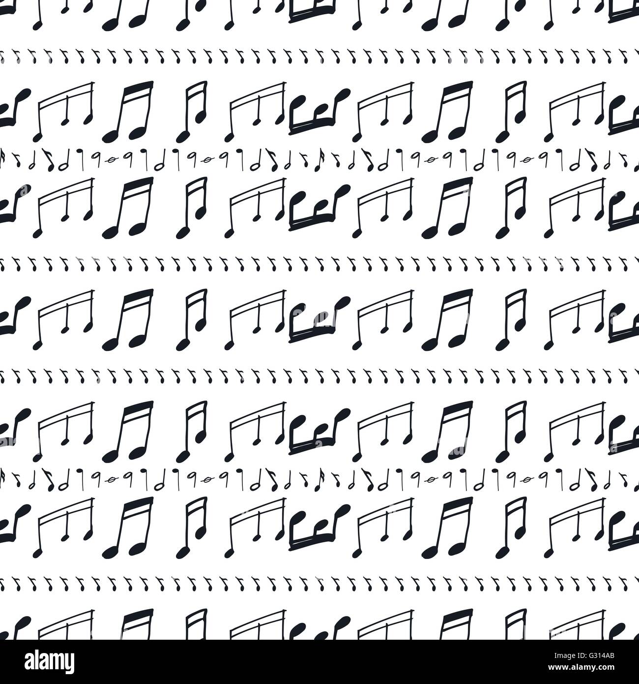 Nahtlose Muster mit Noten Stock Vektor