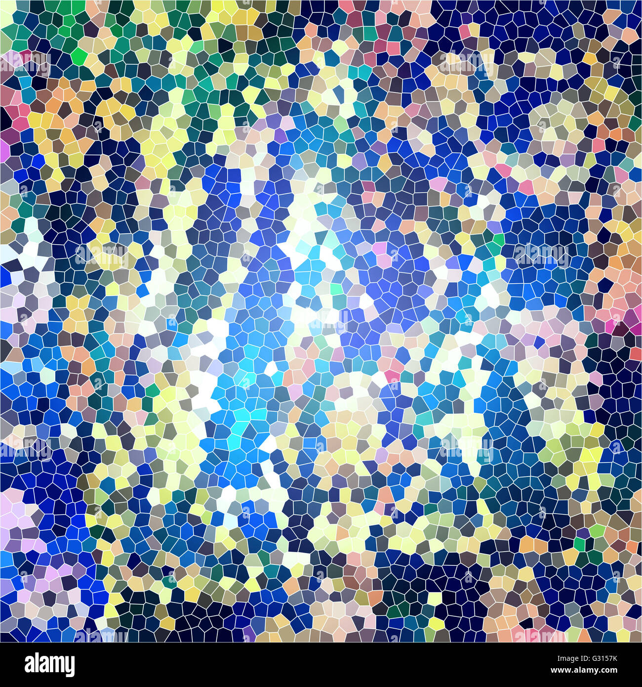 Abstrakt Färbung radial Augapfel Unschärfe Gradienten Hintergrund mit visuellen Effekten von Kubismus und Glasmalerei Stockfoto