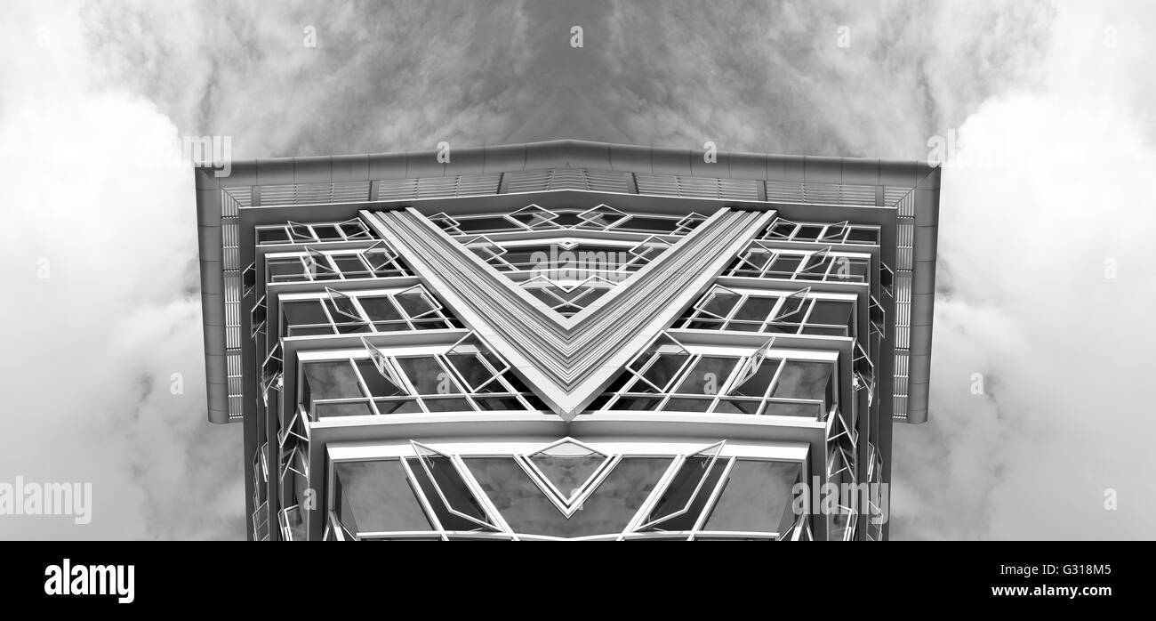 Modell-Büro mit Himmel Stockfoto