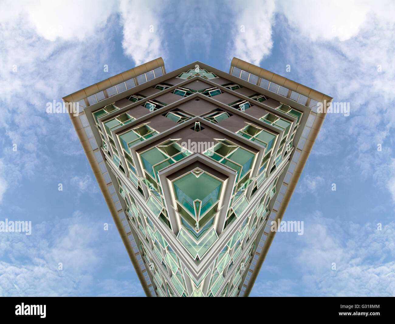 Modell-Büro mit Himmel Stockfoto