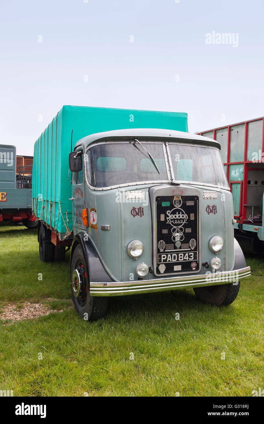 Restaurierter klassischer Seddon Diesel Truck bei der Royal Bath and West Show, Shepton Mallet, Somerset. England, Großbritannien Stockfoto