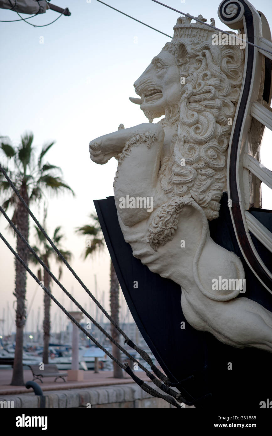 Bug des Schiffes "Santisima Trinidad" Stockfoto