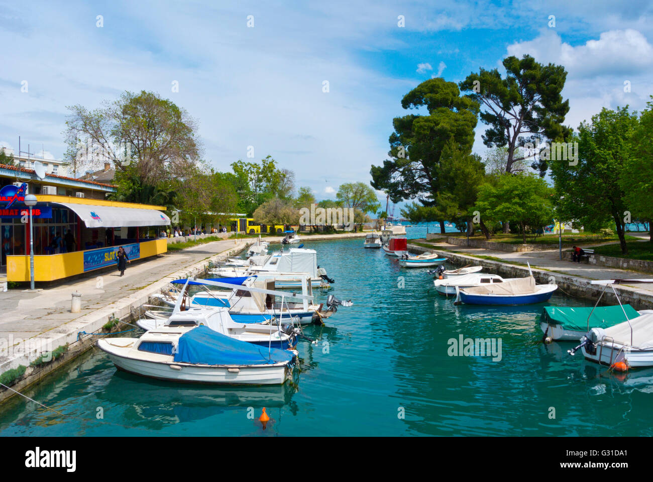 Hafen Sie, hinter dem Bus Station, Trogir, Dalmatien, Kroatien Stockfoto
