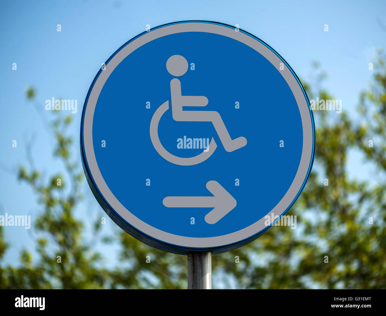 Supermarkt-Signage - Zugang für Behinderte Stockfoto