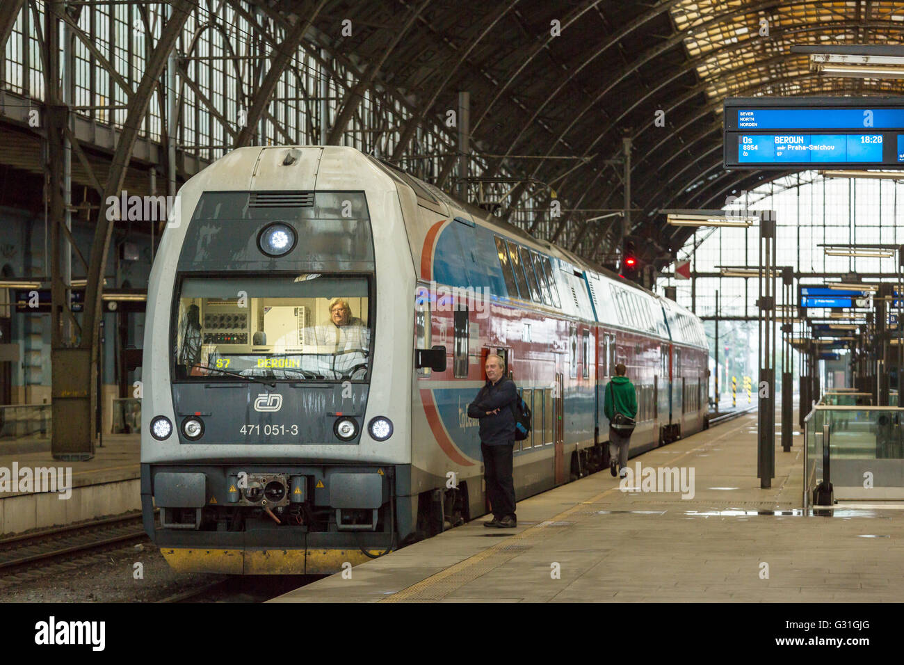 Prag, Tschechische Republik, die Bahn Ceske Drahy in Prag Hauptbahnhof Stockfoto