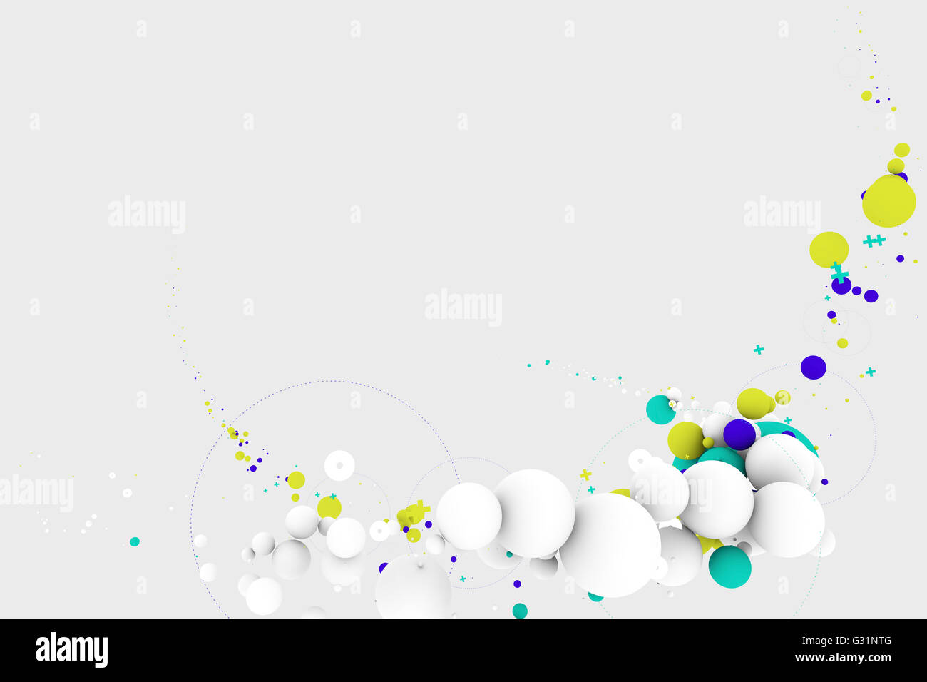 Kreise Hintergrund. Isoliert auf grauem Hintergrund, Clipping-Pfad enthalten. 3D illustration Stockfoto