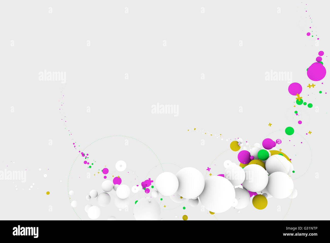 Kreise Hintergrund. Isoliert auf grauem Hintergrund, Clipping-Pfad enthalten. 3D illustration Stockfoto