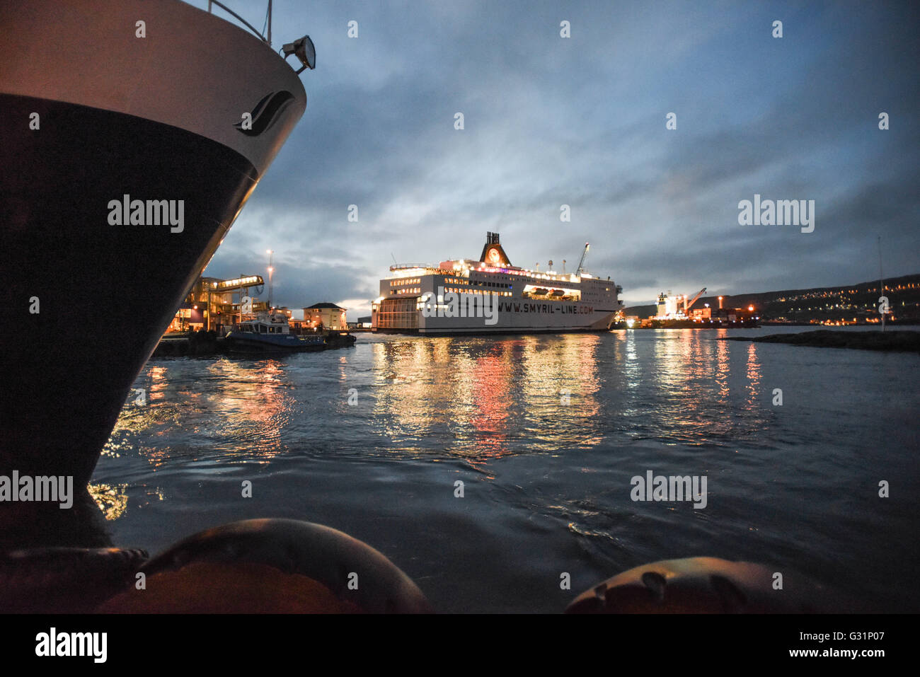Thornhaven, Dänemark, Fähre Smyril Line im Hafen Stockfoto