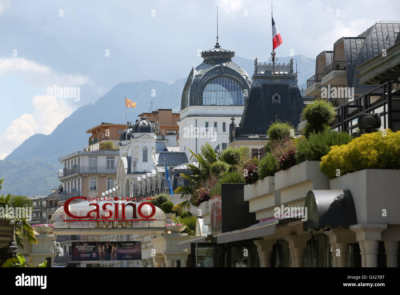 Das Casino ist in Évian-Les-Bains, Frankreich, 7. Juni 2016 gesehen. Die UEFA EURO 2016 findet vom 10. Juni bis 10. Juli 2016 in Frankreich. Foto: Christian Charisius /dpa Stockfoto