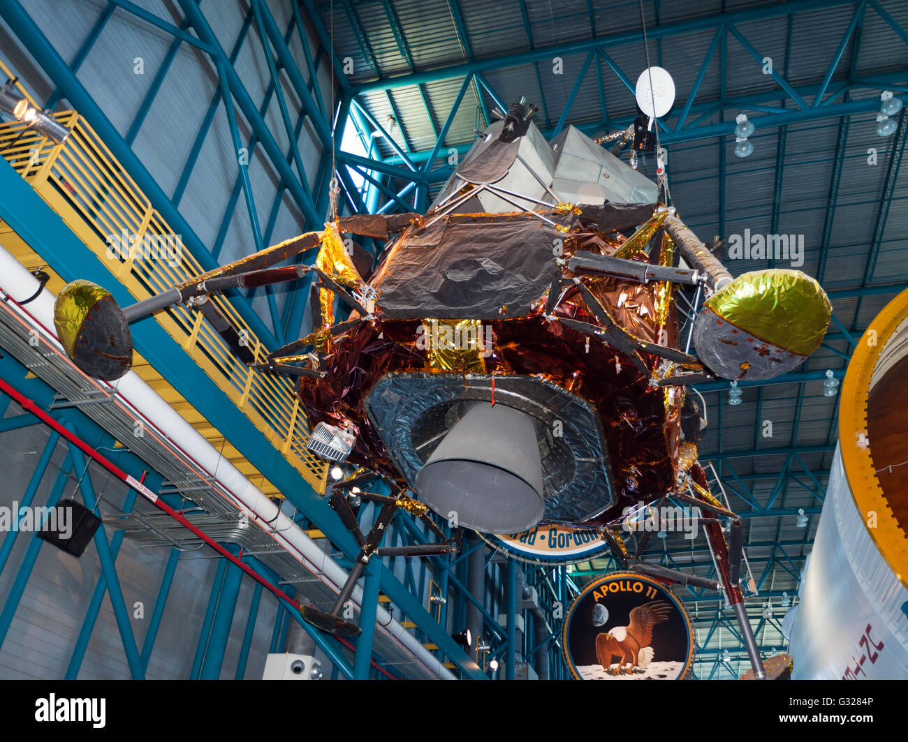 Die Exkursion der Mondlandefähre (LEM), auf dem Display auf dem Kennedy Space Center Besucher Complex, Merritt Insel, Florida, USA. Stockfoto