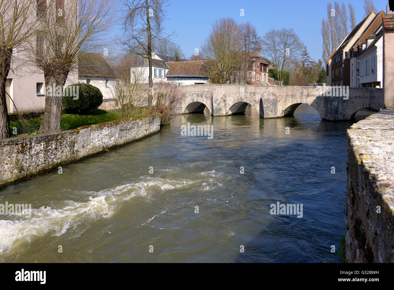 Eure Fluss in Chartres in Frankreich Stockfoto