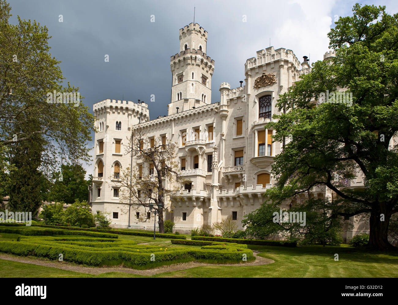 Staatliche XIII Jahrhundert Schloss Hluboka nad Vltavou, Böhmen, Tschechische Republik, Europa Stockfoto