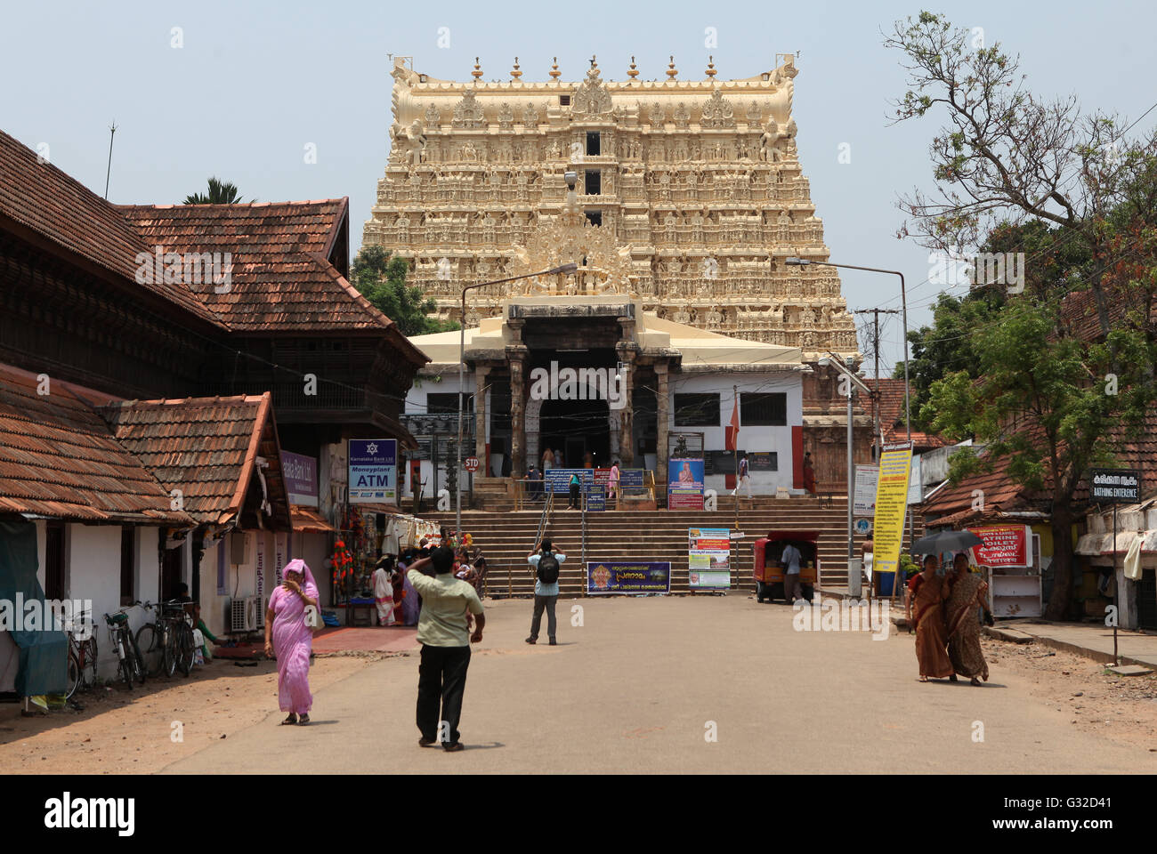 Sri Padmanabhaswamy Tempel, Hindu-Tempel in der ehemaligen Festung von Thiruvananthapuram, Trivandrum, Kerala, Indien, Asien Stockfoto