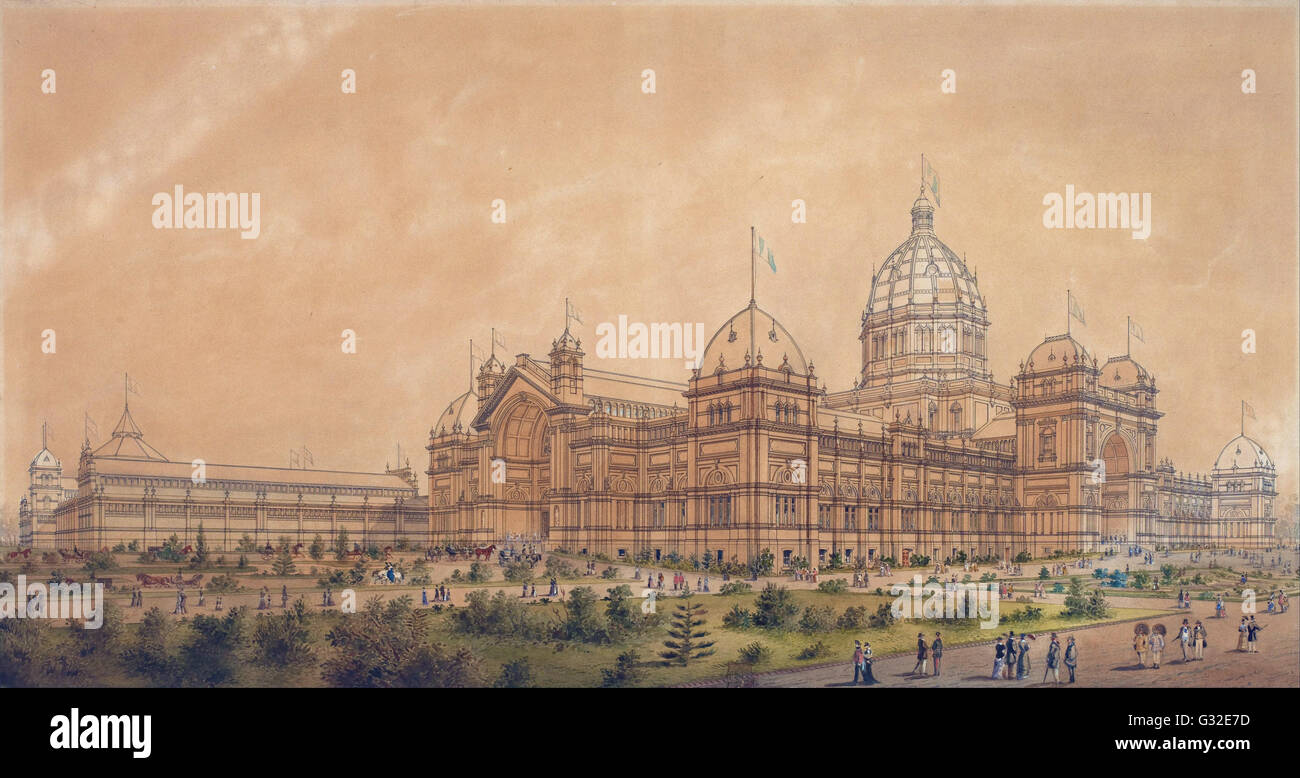 Joseph Reed - The Exhibition Building Melbourne 1880, das South West an der Haupthalle - Musée de l ' Orangerie Stockfoto