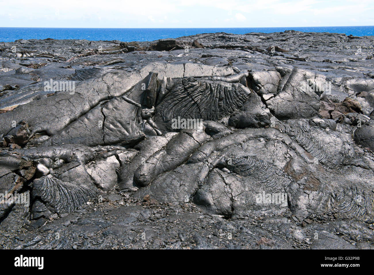 Fleckige Hawaii Lava sorgt für kühlen Hintergrund auf der Big Island... Stockfoto