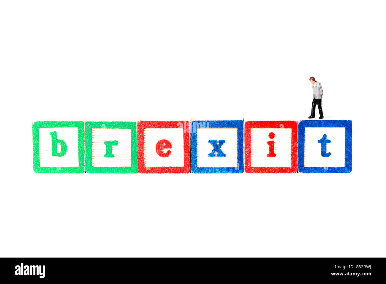 Brexit EU-Referendum abstimmen, UK Europa oder verlassen oder bleiben Abstimmung stimmen, die weißen Hintergrund isoliert Ausschnitt ausschneiden Stockfoto