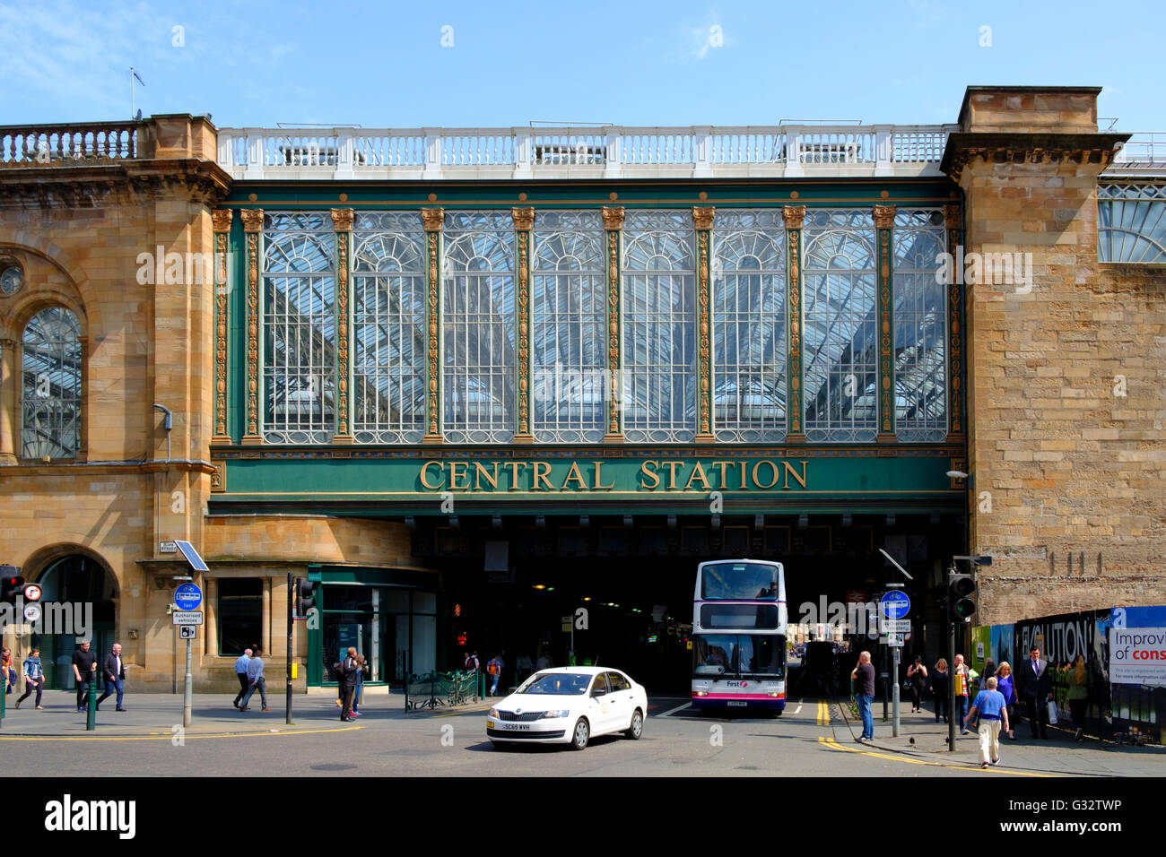 Blick auf Eisenbahnbrücke über Argyll Street am Hauptbahnhof, die gemeinhin als Highland Mann; " s Dach in Glasgow Vereinigte König Stockfoto