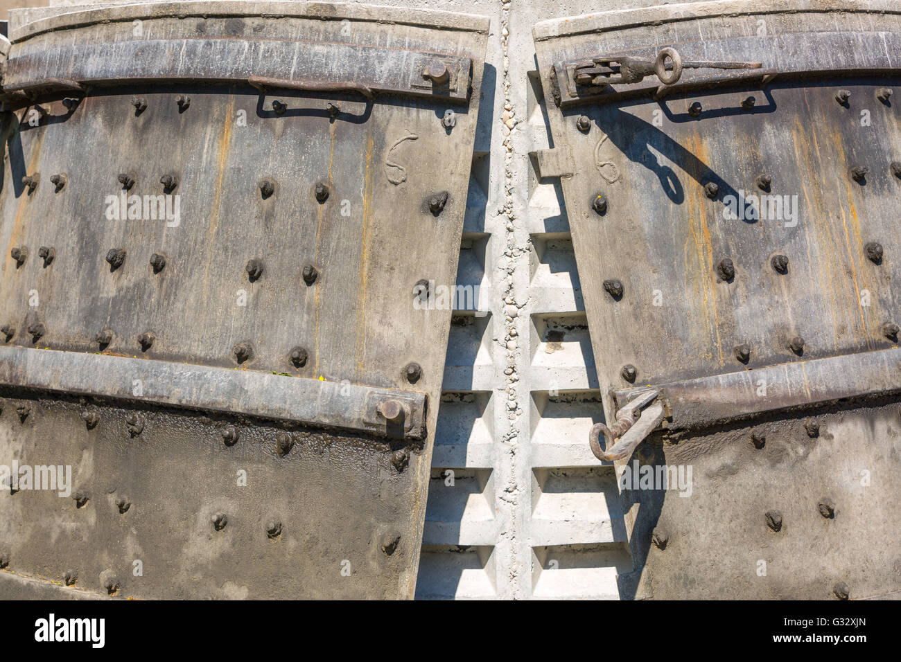 Detail eines Hygiene-Ring und Metallform Stockfoto