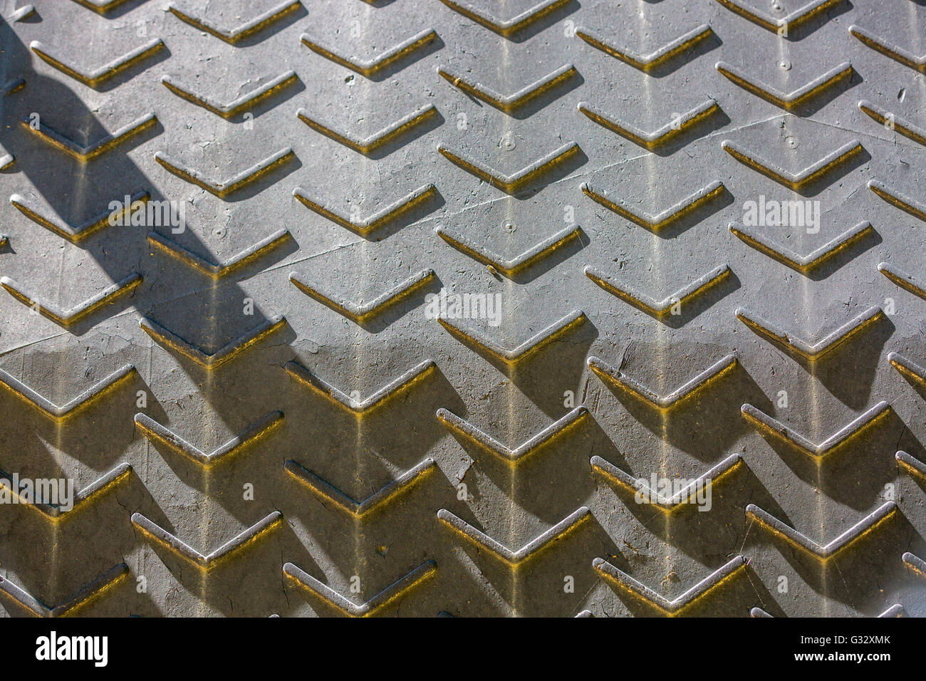ein Detail des Gummiförderband mit erhöhten Lauffläche Stockfoto
